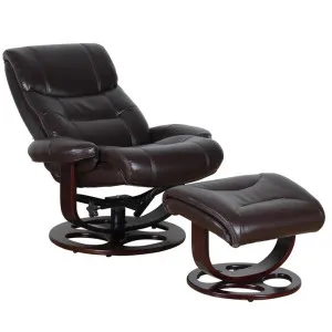 Pomer PU Leather Lounge Armchair & Footrest Set by New Oriental, a Chairs for sale on Style Sourcebook