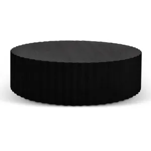 Branco Oak Timber Round Coffee Table, 100cm, Black by Conception Living, a Coffee Table for sale on Style Sourcebook