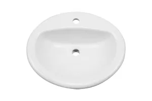 Novara Inset Basin 1TH Ceramic 515X450 Gloss White by decina, a Basins for sale on Style Sourcebook