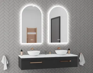 Arch LED Mirror Backlit Frameless Aura Range 2 sizes available 900mm x 550mm No by Luxe Mirrors, a Illuminated Mirrors for sale on Style Sourcebook