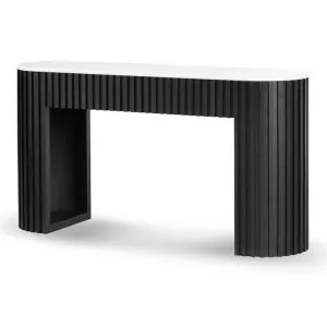 Mcmahon 1.5m White Marble Console Table - Black by Interior Secrets - AfterPay Available by Interior Secrets, a Console Table for sale on Style Sourcebook