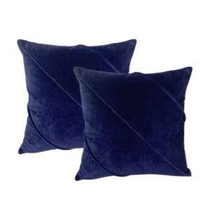 Cloud Linen Trova Cotton Velvet Ink 50x50cm Twin Pack Feather Filled Cushion by null, a Cushions, Decorative Pillows for sale on Style Sourcebook
