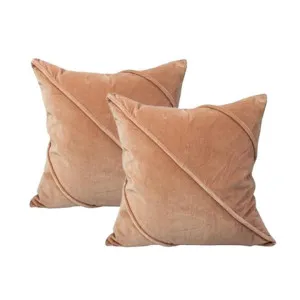 Cloud Linen Trova Cotton Velvet Blush 50x50cm Twin Pack Polyester Filled Cushion by null, a Cushions, Decorative Pillows for sale on Style Sourcebook