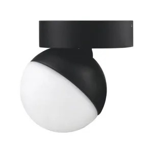 Moon Aluminium Dimmabe LED Surface Mounted Spotlight, Opal Fascia, CCT, Black by Domus Lighting, a Spotlights for sale on Style Sourcebook