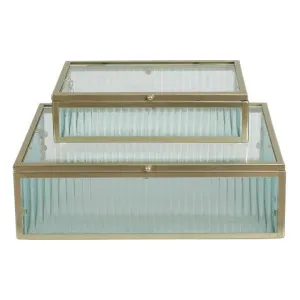 Bronte 2 Piece Glass Storage Box Set by Coast To Coast Home, a Decorative Boxes for sale on Style Sourcebook
