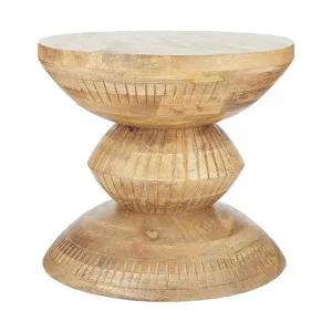 Nala Mango Wood Round Stool / Side Table by Coast To Coast Home, a Side Table for sale on Style Sourcebook