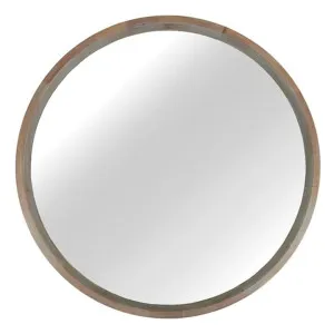 Ames Wooden Frame Round Wall Mirror, 120cm by Coast To Coast Home, a Mirrors for sale on Style Sourcebook
