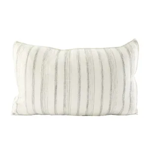 Alec Linen Cushion - Off White w' Slate Stripe by Eadie Lifestyle, a Cushions, Decorative Pillows for sale on Style Sourcebook