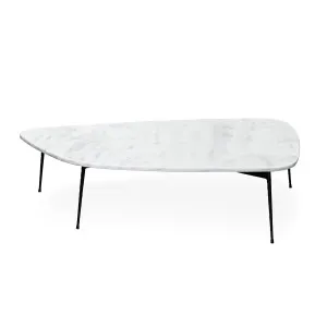 Alba Coffee Table Large - White Marble Black Frame by Darcy & Duke, a Coffee Table for sale on Style Sourcebook