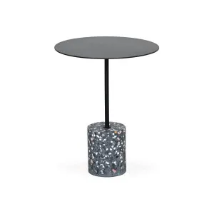Brazil Side Table - Black Metal  & Grey Terazzo by Darcy & Duke, a Side Table for sale on Style Sourcebook