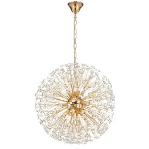 Lerida Crystal Glass & Iron Round Pendant Light, 12 Light by Telbix, a Pendant Lighting for sale on Style Sourcebook