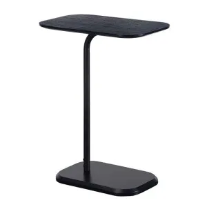 Deanna Wood & Metal C-shape Side Table, Black Oak / Black by Modish, a Side Table for sale on Style Sourcebook
