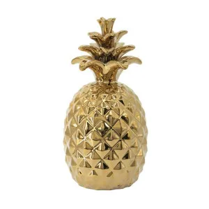 Tahlee Ceramic Pineapple Ornament, Small, Gold by Diaz Design, a Statues & Ornaments for sale on Style Sourcebook