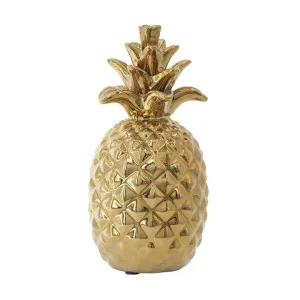 Tahlee Ceramic Pineapple Ornament, Large, Gold by Diaz Design, a Statues & Ornaments for sale on Style Sourcebook