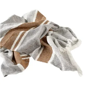 Magnus Linen Throw - Slate/Nutmeg by Eadie Lifestyle, a Throws for sale on Style Sourcebook