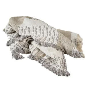 Hagen Throw - Off White/Slate by Eadie Lifestyle, a Throws for sale on Style Sourcebook
