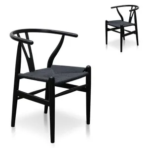 Set of 2 - Harper Wooden Dining Chair - Full Black by Interior Secrets - AfterPay Available by Interior Secrets, a Dining Chairs for sale on Style Sourcebook