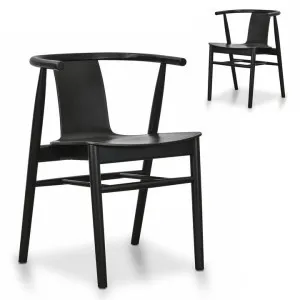 Set of 2 - Dean Wooden Dining Chair - Full Black by Interior Secrets - AfterPay Available by Interior Secrets, a Dining Chairs for sale on Style Sourcebook