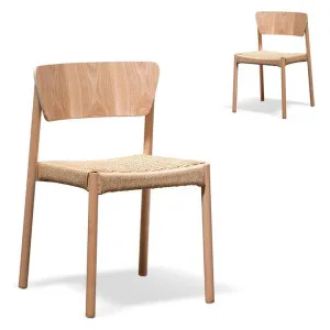 Set of 2 - Filiberto Rope Seat Dining Chair - Natural by Interior Secrets - AfterPay Available by Interior Secrets, a Dining Chairs for sale on Style Sourcebook