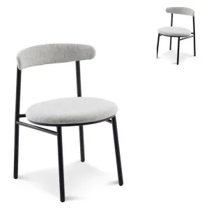 Set of 2 - Oneal Fabric Dining Chair - Silver Grey with Black Legs by Interior Secrets - AfterPay Available by Interior Secrets, a Dining Chairs for sale on Style Sourcebook