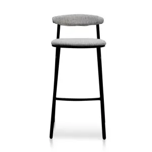 Steeves Fabric & Metal Counter Stool, Set of 2, Silver Grey / Black by Conception Living, a Bar Stools for sale on Style Sourcebook