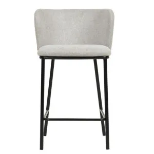 Bleheim Fabric & Steel Counter Stool, Set of 2, Light Grey by Conception Living, a Bar Stools for sale on Style Sourcebook