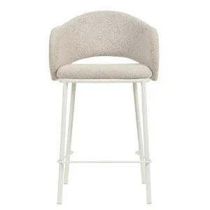 Merrick Fabric & Steel Counter Stool, Set of 2, Clay Grey / White by Conception Living, a Bar Stools for sale on Style Sourcebook