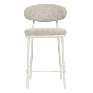 Ambriel Fabric & Steel Counter Stool, Set of 2, Clay Grey / White by Conception Living, a Bar Stools for sale on Style Sourcebook