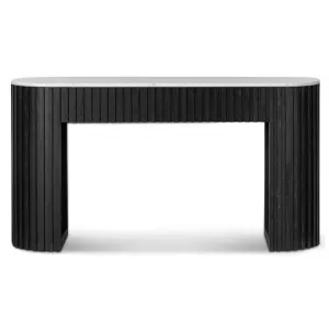 Arola Marble Topped Elm Timber Oval Console Table, 150cm, Black by Conception Living, a Console Table for sale on Style Sourcebook