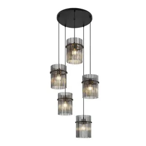 Quilo Iron & Glass Cluster Pendant Light by Telbix, a Pendant Lighting for sale on Style Sourcebook