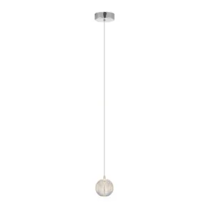 Segovia Glass & Metal LED Pendant Light, Chrome by Telbix, a Pendant Lighting for sale on Style Sourcebook