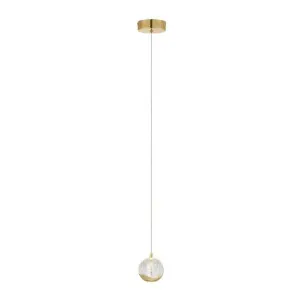 Segovia Glass & Metal LED Pendant Light, Gold by Telbix, a Pendant Lighting for sale on Style Sourcebook