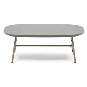 Bravon Polycement & Metal Alfresco Oval Coffee Table, 100cm, Grey / Mauve by El Diseno, a Coffee Table for sale on Style Sourcebook