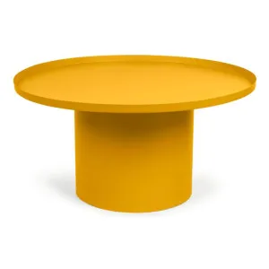 Flenza Metal Round Tray Top Coffee Table, 72cm, Mustard by El Diseno, a Coffee Table for sale on Style Sourcebook