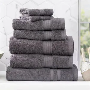 Renee Taylor Stella 7 Piece Charcoal Towel Pack by null, a Towels & Washcloths for sale on Style Sourcebook