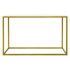 Jal Marble & Metal Console Table, 120cm, White / Gold by Fobbio Home, a Console Table for sale on Style Sourcebook