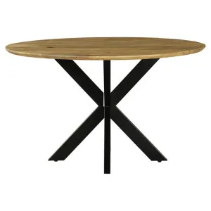 Faye Mango Wood & Metal Round Dining Table, 130cm, Natural by Fobbio Home, a Dining Tables for sale on Style Sourcebook
