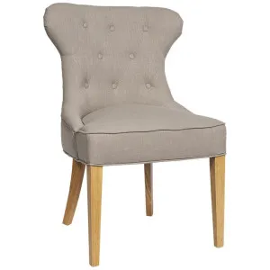 Haven Buttonback Fabric Dining Chair, Taupe by Canvas Sasson, a Dining Chairs for sale on Style Sourcebook