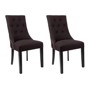 London Dining Chair Set of 2 - Black Linen by CAFE Lighting & Living, a Dining Chairs for sale on Style Sourcebook