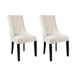London Dining Chair Set of 2 - Natural Linen by CAFE Lighting & Living, a Dining Chairs for sale on Style Sourcebook