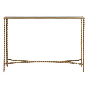 Palais Glass & Metal Console Table, 120cm, Gold by Florabelle, a Console Table for sale on Style Sourcebook