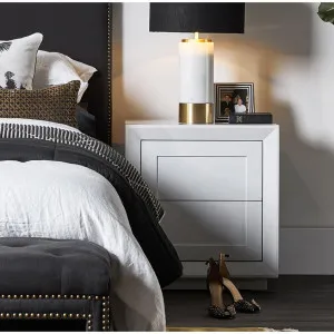 Bayview Tall Bedside Table - White by CAFE Lighting & Living, a Bedside Tables for sale on Style Sourcebook