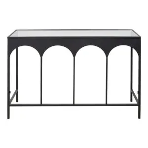Nero Arc Glass Topped Iron Console Table, 120cm by Want GiftWare, a Console Table for sale on Style Sourcebook