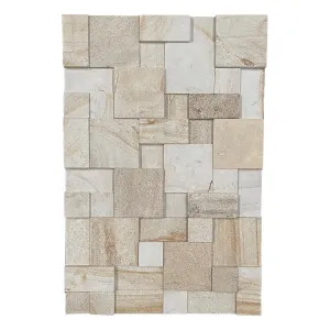 Stone Wall 3D Sandstone Smooth Honed (Pkt 6) by Beaumont Tiles, a Moroccan Look Tiles for sale on Style Sourcebook