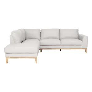 Dante 2.5 Seater Sofa + Chaise LHF in Leather Pure White by OzDesignFurniture, a Sofas for sale on Style Sourcebook