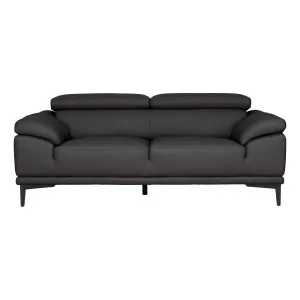 Monroe 2 Seater Sofa in Linea Leather Charcoal by OzDesignFurniture, a Sofas for sale on Style Sourcebook