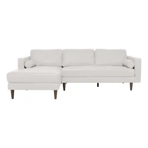 Kobe 3 Seater Sofa + Chaise LHF in Leather Pure White by OzDesignFurniture, a Sofas for sale on Style Sourcebook