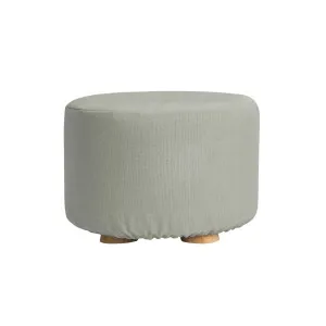 La Bella Grey Fabric Ottoman Round Wooden Leg Foot Stool by Kid Topia, a Kids Storage & Toy Boxes for sale on Style Sourcebook