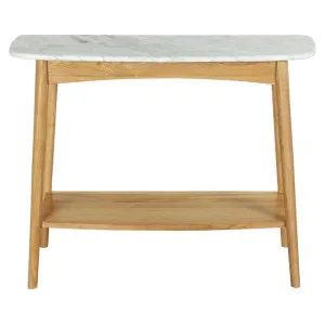 Oia Marble & Timber Console Table, 97cm, White / Oak by Life Interiors, a Console Table for sale on Style Sourcebook