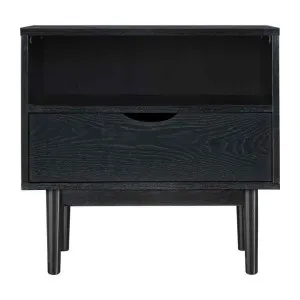 Luna Wooden Open Bedside Table, Black by Life Interiors, a Bedside Tables for sale on Style Sourcebook